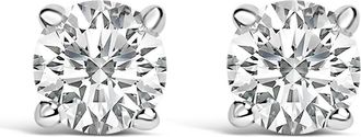 House of Brilliance 1/2 Ctw Lab Grown Diamond Solitaire Stud Earrings in 14K Gold in White at Nordstrom