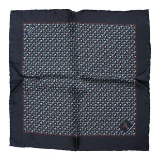 Dolce & Gabbana Pocket Scarves, male, Blue, Size: ONE SIZE Cocktail Silk Square Foulard Scarf