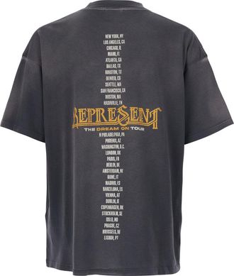 Represent Mens T-Shirt With Graphic Print Grey Cotton T-Shirts And Polos