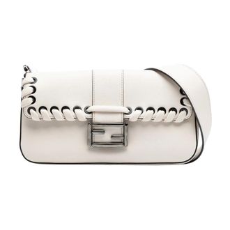 Fendi Pre-owned Leren Schoudertas - Dames - Pre-owned - Wit - Maat: ONE Size Leer