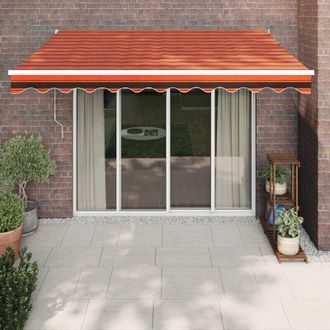 vidaXL Toldo Retr&aacute;ctil Autom&aacute;tico Naranja Y Marr&oacute;n 3,5x2,5 M Vidaxl