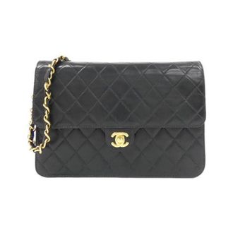 Chanel Pre-owned Lambskin Shoulder Bag - Dames - Pre-owned - Zwart - Maat: ONE Size Leer