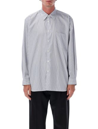 Comme Des Gar&ccedil;ons Blue Cotton Striped Shirt