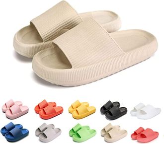 Generic Cloud Sliders Women Men Cozisliders Original Sliders Slippers Pool Summer Bathing Slipper (Khaki, Adult, Men, 5, Numeric Range, UK Footwear Size Syste