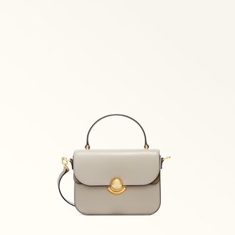 Furla Sfera Borsa A Mano Vaniglia Beige Pelle Di Vitello Morbida + Camoscio Donna