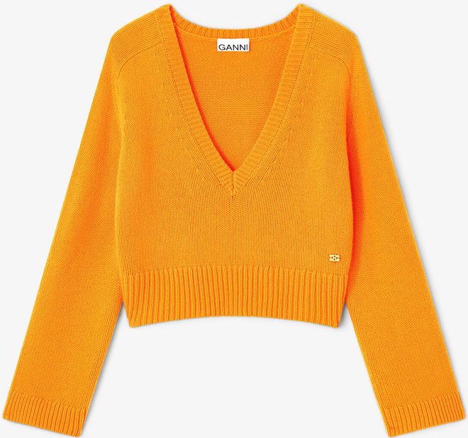 Orange V-neck Jumper - Size XXS Cashmere