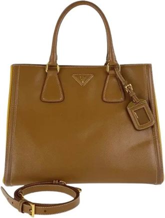 Prada Pre-owned Handbags, female, Brown, Size: ONE SIZE Pre-owned Vintage Leather Handbag