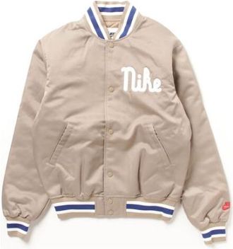 Nike Dugout Loose Satin Jacket Asia Sizing Khaki Sail FQ7970-247