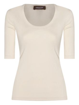 Fabiana Filippi scoop-neck T-shirt - Toni neutri