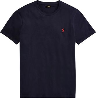 Polo Ralph Lauren Custom Slim-Fit Jersey T-Shirt - Heren - T-shirts - Blauw - L - Katoen - Tops