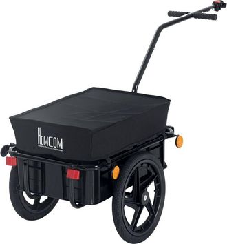 HOMCOM Homcom - Remolque De Bicicleta Para Carga Equipaje 40kg Reflector Y Asas De Acero Negro