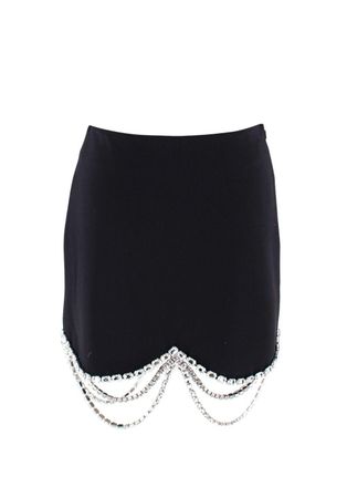 Area Black Crystal Embellished Mini Skirt Size XXS