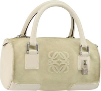 Loewe Pre-owned Handbags, female, Beige, Size: ONE SIZE Pre-owned Suede Handbag