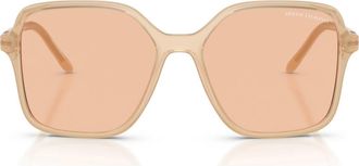 A|X Armani Exchange 53mm Butterfly Sunglasses in Shiny Opal Tundra /Brown at Nordstrom