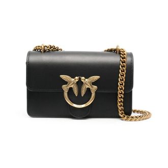 Pinko Love One Mini Crossbody Bag - Dames - Schoudertassen - Zwart - ONE Size - Leer - Tassen