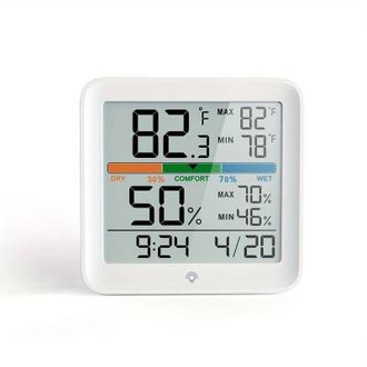 OEM Sensor Inteligente De Temperatura Y Humedad Con Reloj Retroiluminado Y Pantalla A Color Para El Sensor De Humedad, Ideal Para La Oficina En Casa - Cre