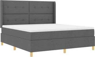 vidaXL Cama Tipo Box Spring Con Colch&oacute;n Gris 180 X 200 Cm Tela Vidaxl