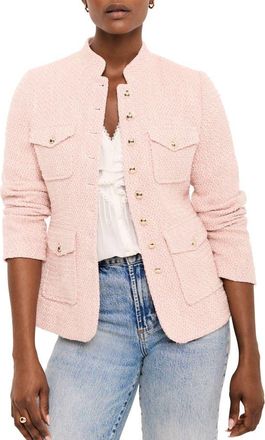 Mint Velvet Cotton Blend Boucle Jacket in Light Pink at Nordstrom, Size X-Small