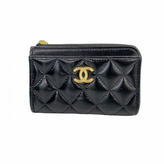 Chanel Black Patent Leather Coin Purse/Coin Case (Pre-Owned)