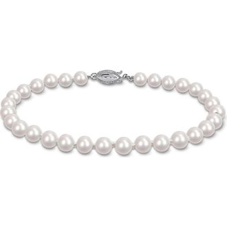 Delmar 5-5.5mm Cultured Freshwater Pearl Bracelet in Metallic Silver at Nordstrom Rack
