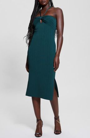 Guess Sofie Mirage Rib Dress in Dark Jade at Nordstrom, Size Large