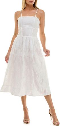 Socialite Jacquard Midi Sundress in White at Nordstrom, Size X-Large