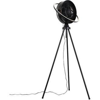 QAZQA Moderno Ventilador De Pie Tr&iacute;pode Negro Con Led Regulable En 3 Pasos Y Ajustable - Marleen Pl&aacute;stico /acero Alargada Incluye Led Max. 1 X 20 Watt - Qaz