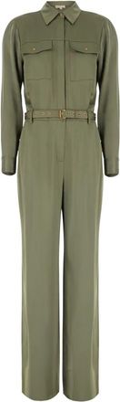 Michael Kors Satin Ls Jumpsuit - Dames - Jumpsuits - Groen - S - Satijn - Jumpsuits & Playsuits