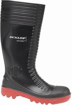 Dunlop Acifort A252931 Ribbed Full Safety Wellington / Herenlaarzen (Zwart)
