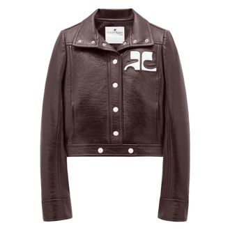 Courrèges Light Jackets, female, Brown, Size: 2XL Reedition Vinyl Jacket