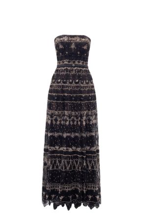 Saiid Kobeisy Strapless Beaded Tulle Dress