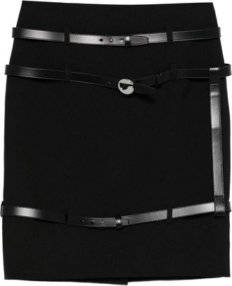 Coperni Womens Multi Belt Miniskirt Black Recycled Polyester Skirt