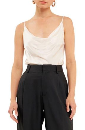 Grey Lab Cowl Neck Satin Camisole in Cream at Nordstrom, Size Small