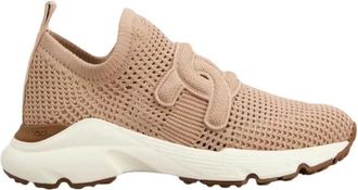 Tod's Chunky Sole Slip-On Gebreide Sneakers - Dames - Sneakers - Beige - 39 1/2 EU - Schoenen