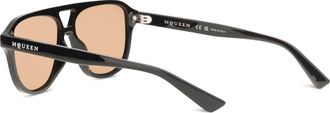Alexander McQueen Womens Sunglasses Signature Essentials Black-Brown Acetate Black/brown