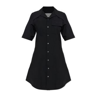 Ami Shirt Dresses, female, Black, Size: 2XS Wool Dress With Pocket
