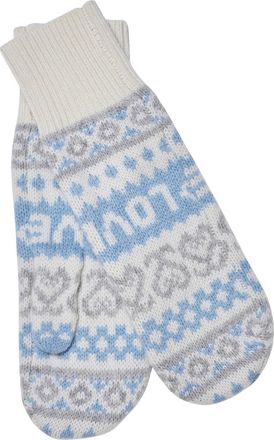 LoveShackFancy Womens Marnella Wool Winter Mittens In Winter Haze