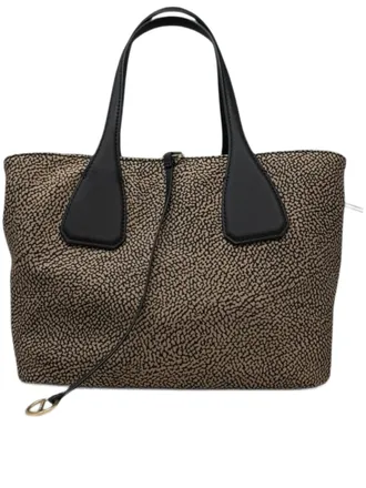 Borbonese Medium-Sized Structured Tote Bag with Textured Finish
