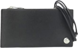 Loewe Pre-owned Cross Body Bags, male, Black, Size: ONE SIZE Pre-owned Pebble Slider Coin Card Holder
