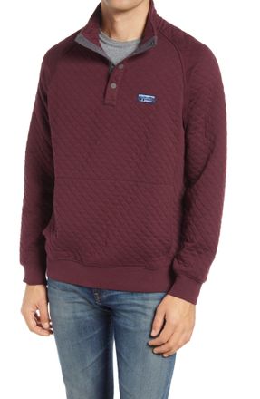 L.L.Bean Mens Burgundy Quilted Sweatshirt - Small