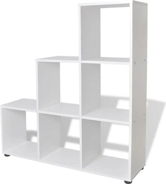 vidaXL Vidaxl - Estantería librería en forma de escalera 107 cm blanca