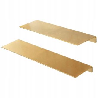 OEM Set Estante Mural Ba&ntilde;o Metal Dorado Sin Perforaci&oacute;n