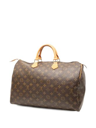 Louis Vuitton 2002 Monogram Speedy 40 boston bag - women - Leather/Fabric - One Size - Brown