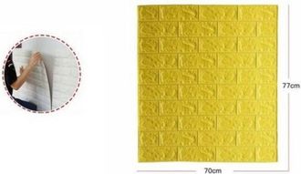 Trade Shop Trade Shop - Set 5 Pannelli Muro 3d Adesivo Parete Piastrelle Mattonelle Giallo Pannello 62680