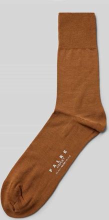 Falke Socken aus Schurwoll-Mix mit Logo-Print Modell Airport in Hellbraun, Größe 41/42