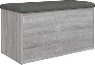 vidaXL Banco Con Almacenaje Madera Ingenier&iacute;a Gris Sonoma 82x42x45 Cm Vidaxl