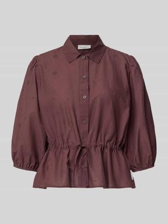 Marc O'Polo Denim Regular Fit Kurzarmbluse aus reiner Baumwolle in Aubergine, Gr&ouml;&szlig;e XL