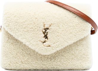 Saint Laurent Cream Toy Shearling Loulou Crossbody