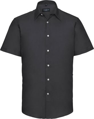 Russell Athletic Russell Collection Heren Oxford Easy-Care Tailored Shirt (Zwart)