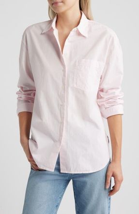 Madewell The Easy Poplin Button-Up Shirt in Pale Pink at Nordstrom, Size Xx-Large